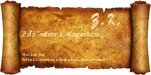 Zámbori Kapolcs névjegykártya